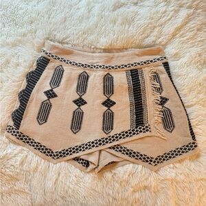 Free People Cream Embroidered Skort.